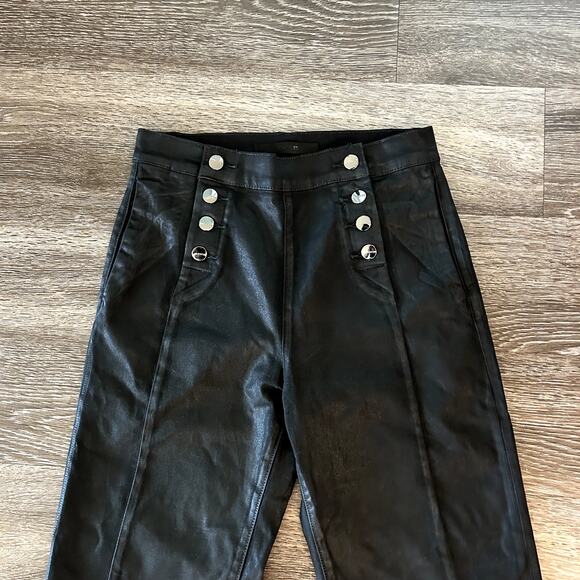 Joe's Jeans Savannah Black Coated Wide Leg Crop Jean Pants Size 26 Sailor Style - Picture 15 of 15